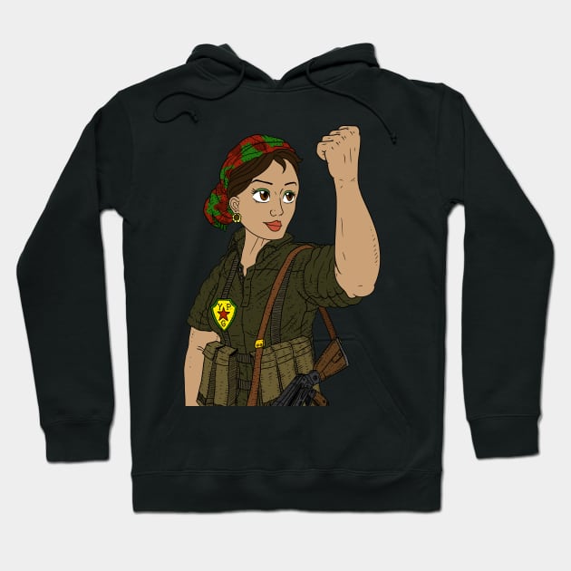 kurdish pride. a YPG warrior. kurdistan. Hoodie by JJadx